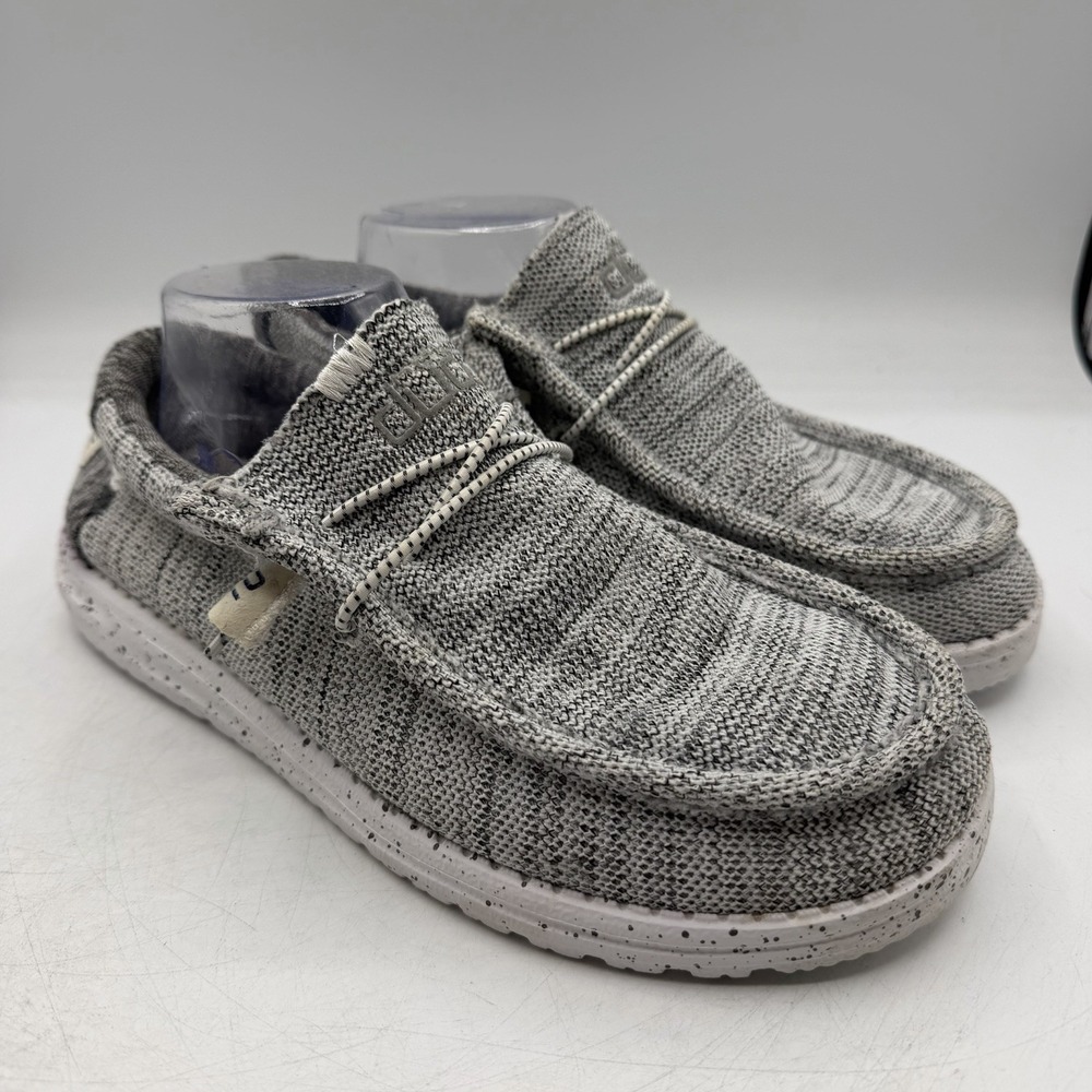 Hey Dude Wally Stretch Shoes Mens Sz 9 Aggregate Grey Slip On Comfort Loafers